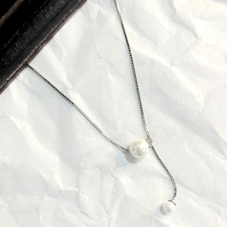 Handcrafted 925 Sterling Silver Chain with Pearl Pendant